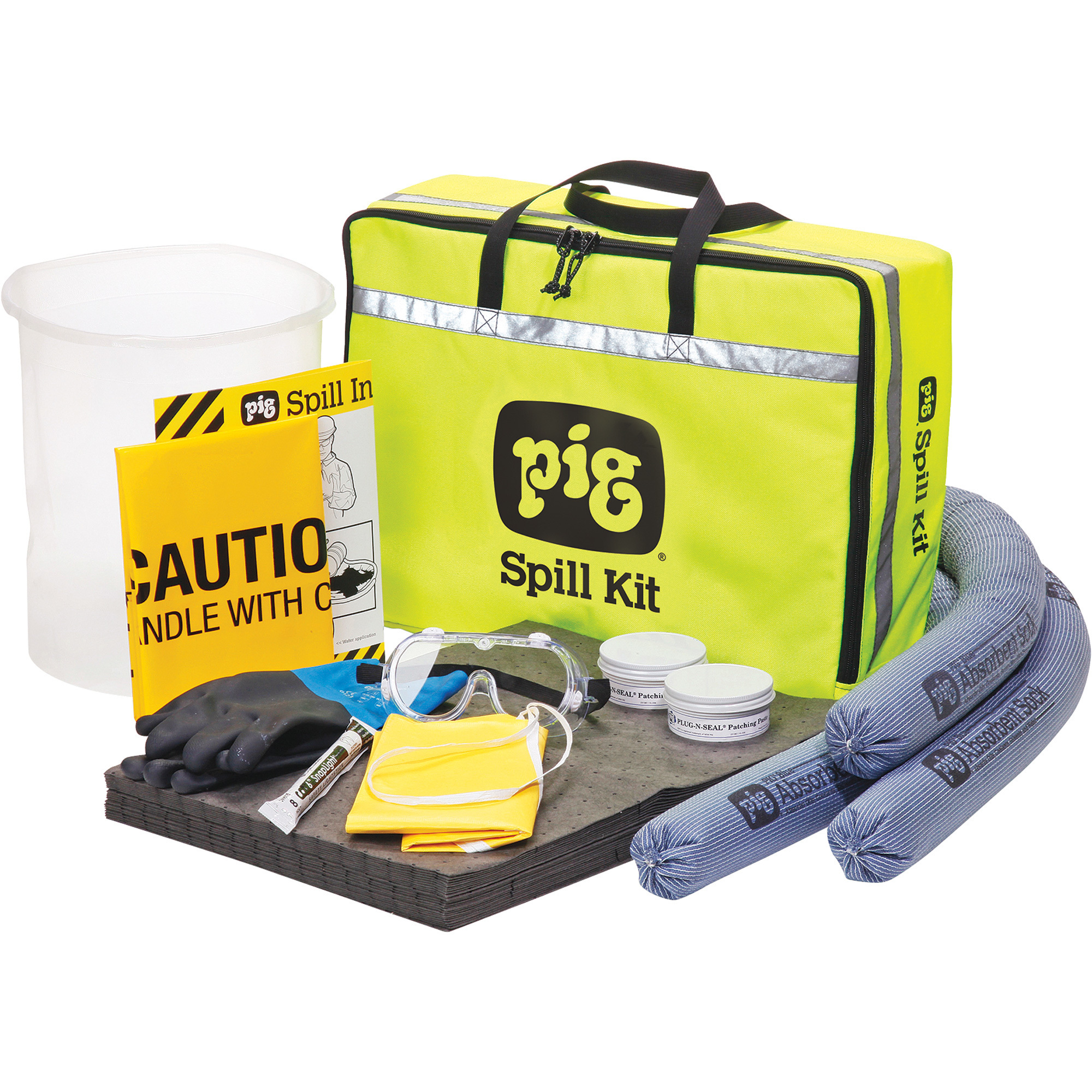 New Pig Truck Spill Kit in Stowaway Bag, Hi-Viz Yellow, Model# KIT622